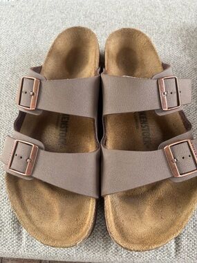 Men's Birkenstock Arizona Birkibuc Sandals, Brown